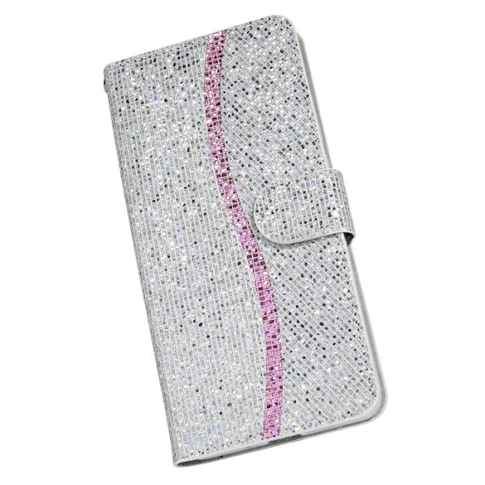 OEM - Samsung Galaxy A35 5G Fodral Glitter Splicing Konstläder Flip - Silver