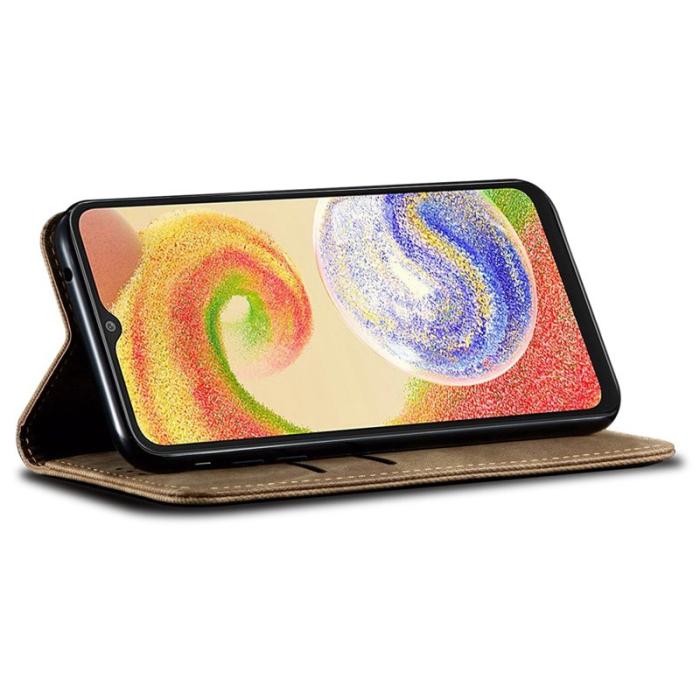 OEM - Samsung Galaxy A35 5G Fodral Jeans Tyg Konstläder - Khaki