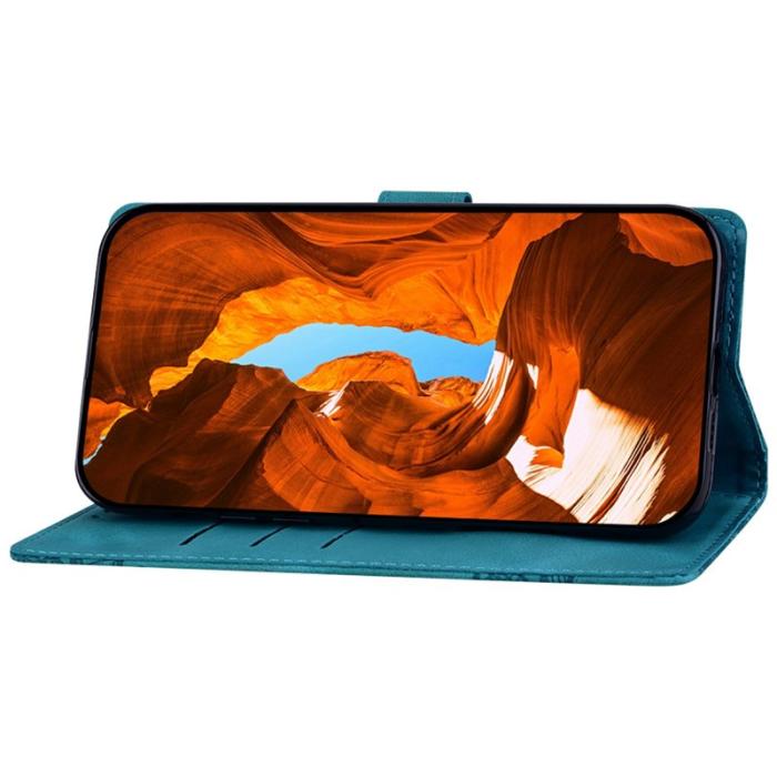 OEM - Samsung Galaxy A35 5G Fodral Konstläder Blommor - Grön