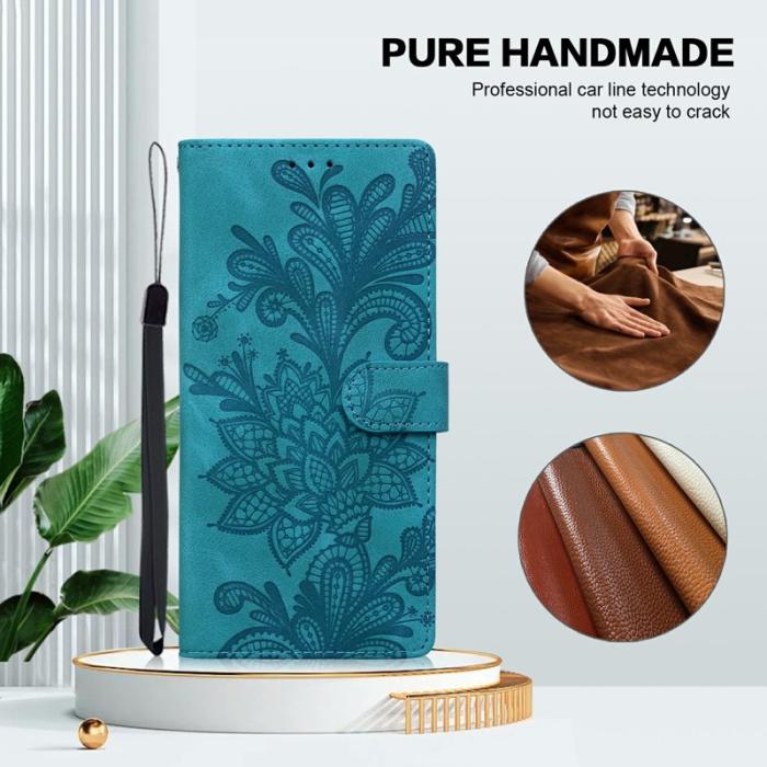 OEM - Samsung Galaxy A35 5G Fodral Konstläder Blommor - Grön