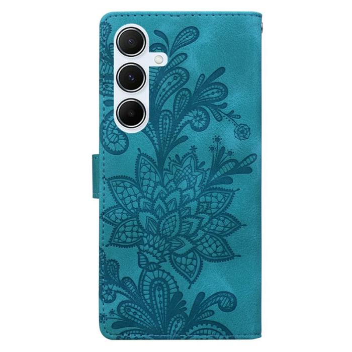 OEM - Samsung Galaxy A35 5G Fodral Konstläder Blommor - Grön