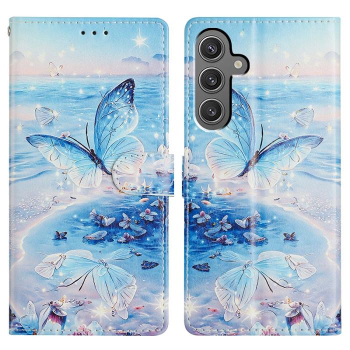 OEM - Samsung Galaxy A35 5G Fodral Konstläder Flip Cover - Ocean Butterfly