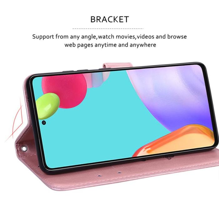 OEM - Samsung Galaxy A35 5G Fodral Konstläder Rosmönster - Roséguld