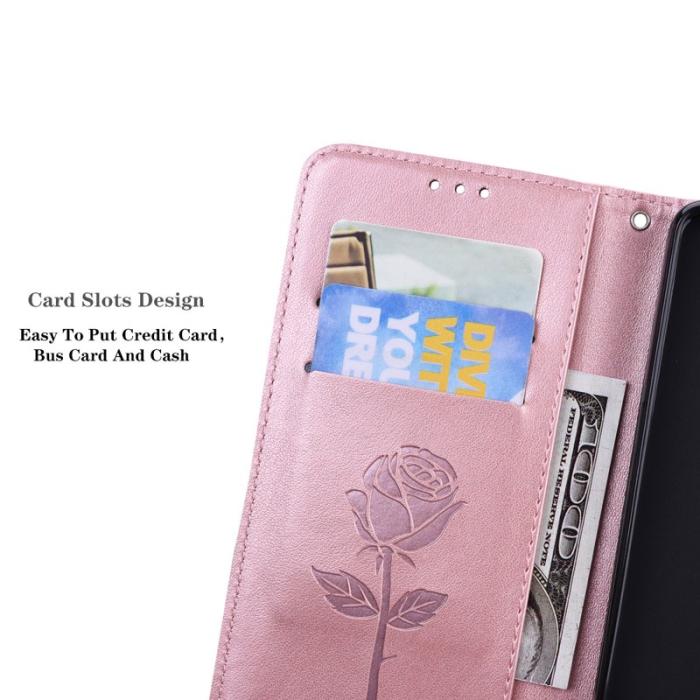 OEM - Samsung Galaxy A35 5G Fodral Konstläder Rosmönster - Roséguld