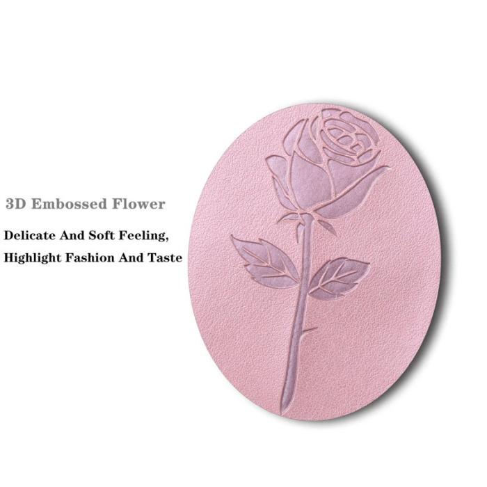 OEM - Samsung Galaxy A35 5G Fodral Konstläder Rosmönster - Roséguld