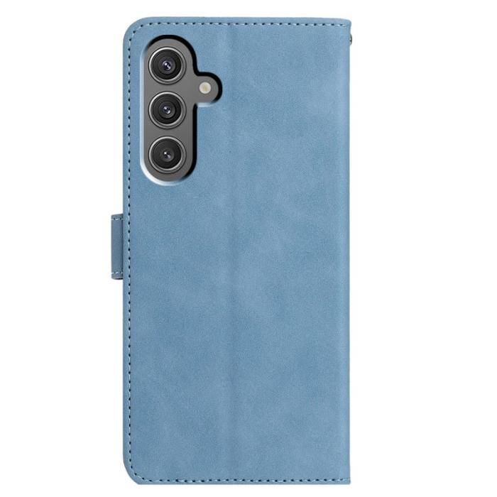 OEM - Samsung Galaxy A35 5G Fodral Konstläder Ställ - Ljusblå