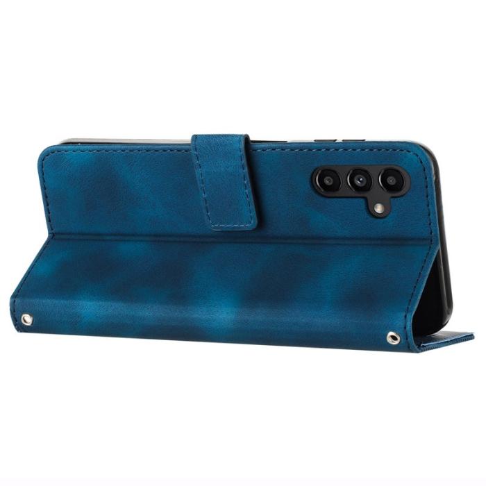 OEM - Samsung Galaxy A35 5G Fodral Konstläder Ställfodral - Safir