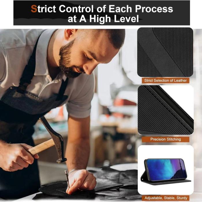 OEM - Samsung Galaxy A35 5G Fodral Läder Ställ - Svart