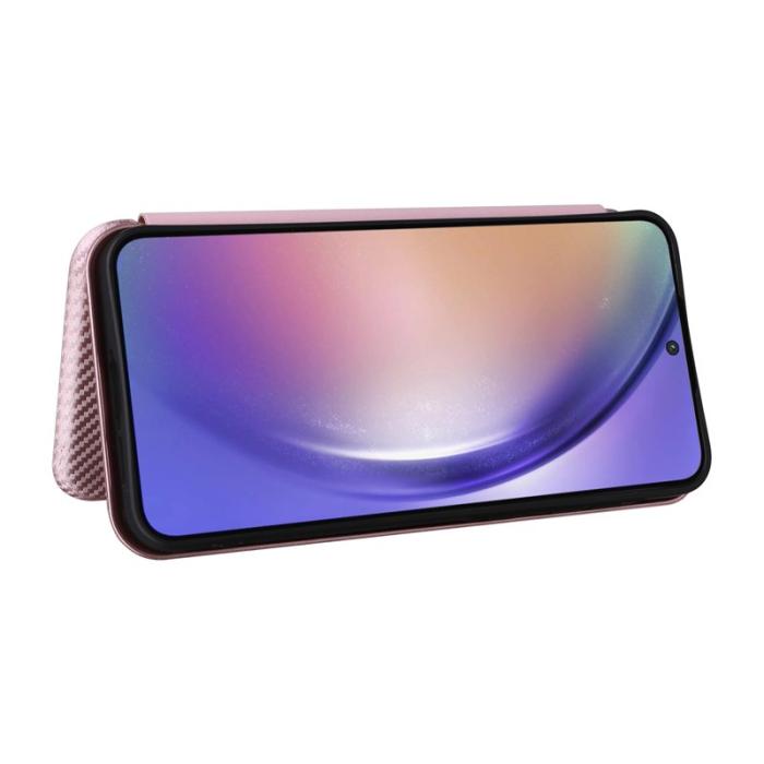 OEM - Samsung Galaxy A35 5G Fodral Magnetisk Stängning Äkta Läder - Roséguld