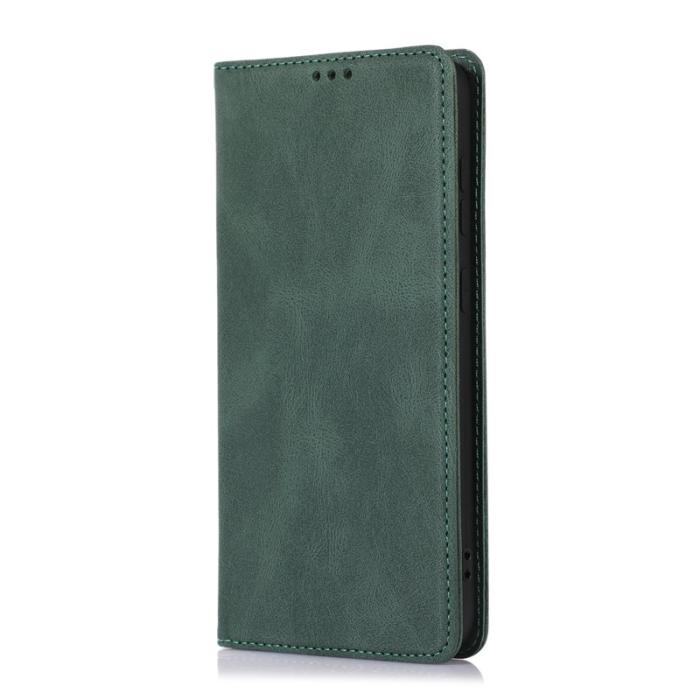 OEM - Samsung Galaxy A35 5G Fodral Magnetiskt Stängning Äkta Läder - Grön