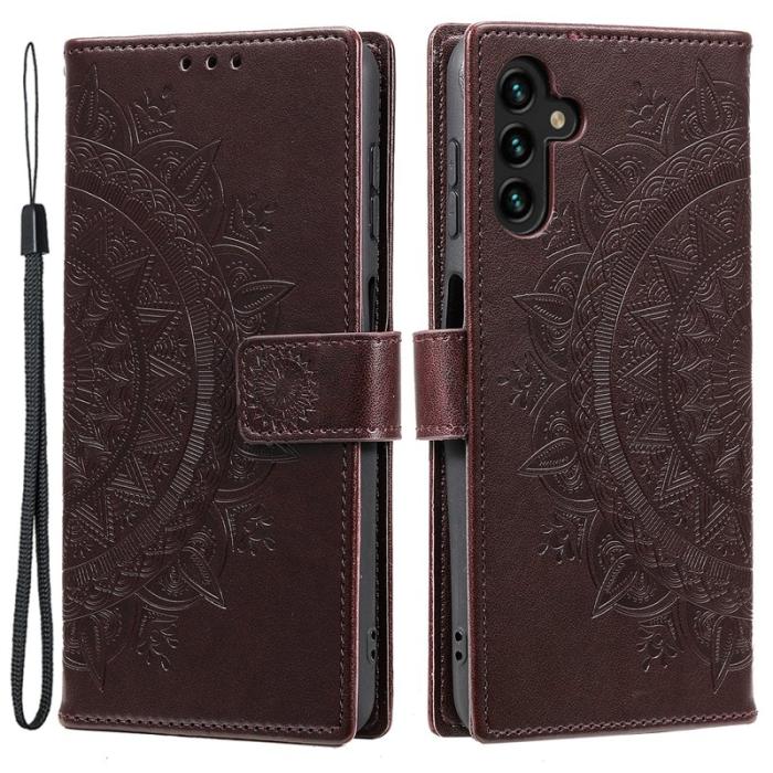 OEM - Samsung Galaxy A35 5G Fodral Mandala Mönster Konstläder - Brun
