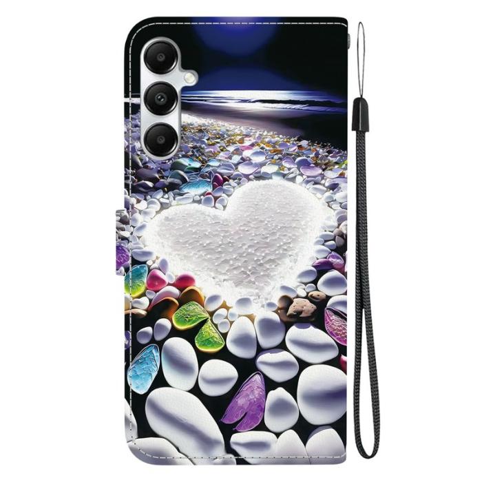 OEM - Samsung Galaxy A35 5G Fodral Mönstertryck Anti-Drop Äkta Läder - Hjärta