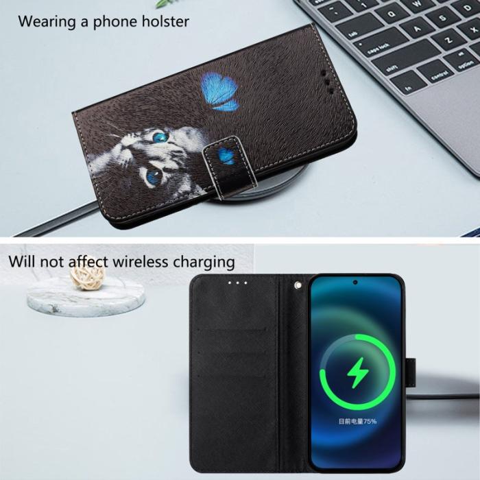 OEM - Samsung Galaxy A35 5G Fodral Mönstertryck - Fjäril Katt