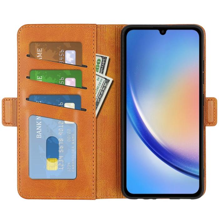 OEM - Samsung Galaxy A35 5G Fodral PU Läder Flip Skydd - Gul