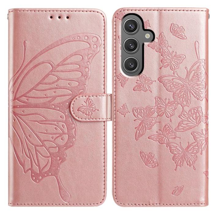 OEM - Samsung Galaxy A35 5G Fodral PU Läder Flip Skydd - Roséguld