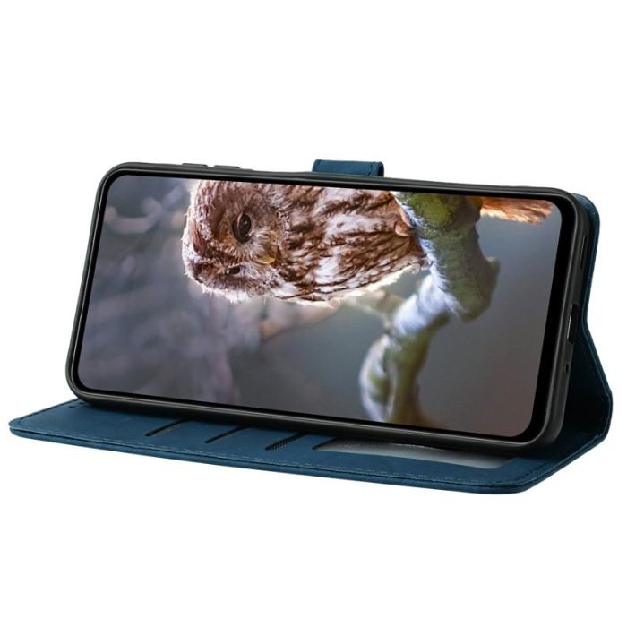 OEM - Samsung Galaxy A35 5G Fodral PU Läder Med Handledsrem - Blå