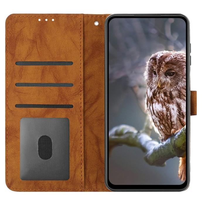 OEM - Samsung Galaxy A35 5G Fodral PU Läder Med Handrem - Brun