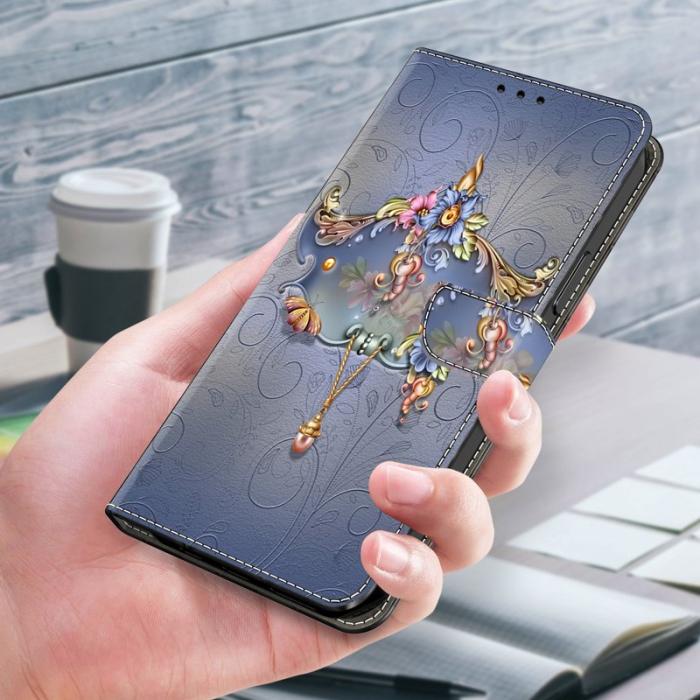 OEM - Samsung Galaxy A35 5G Fodral PU Läder Mönster Magnetisk Stängning - Blommor