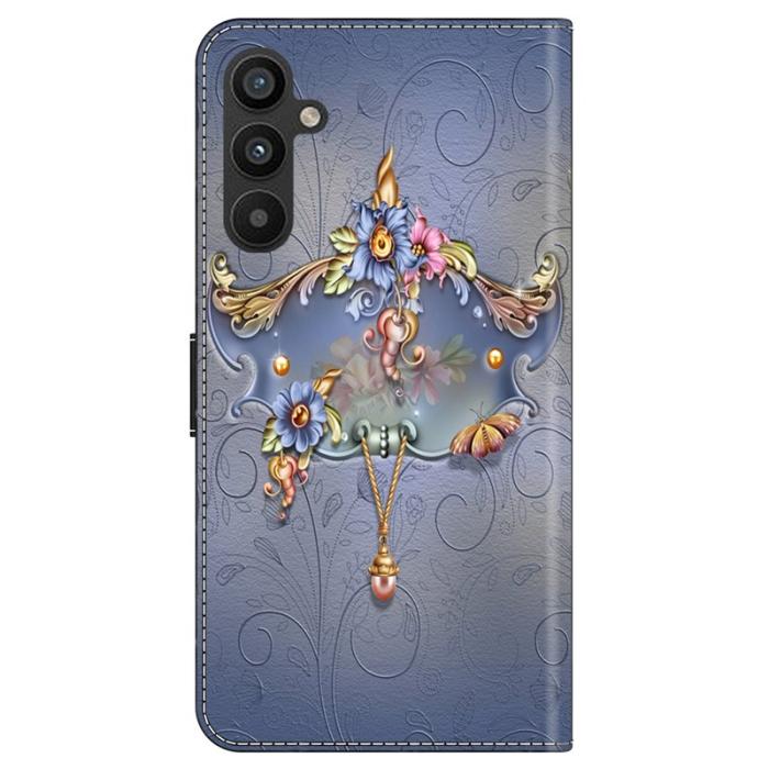 OEM - Samsung Galaxy A35 5G Fodral PU Läder Mönster Magnetisk Stängning - Blommor
