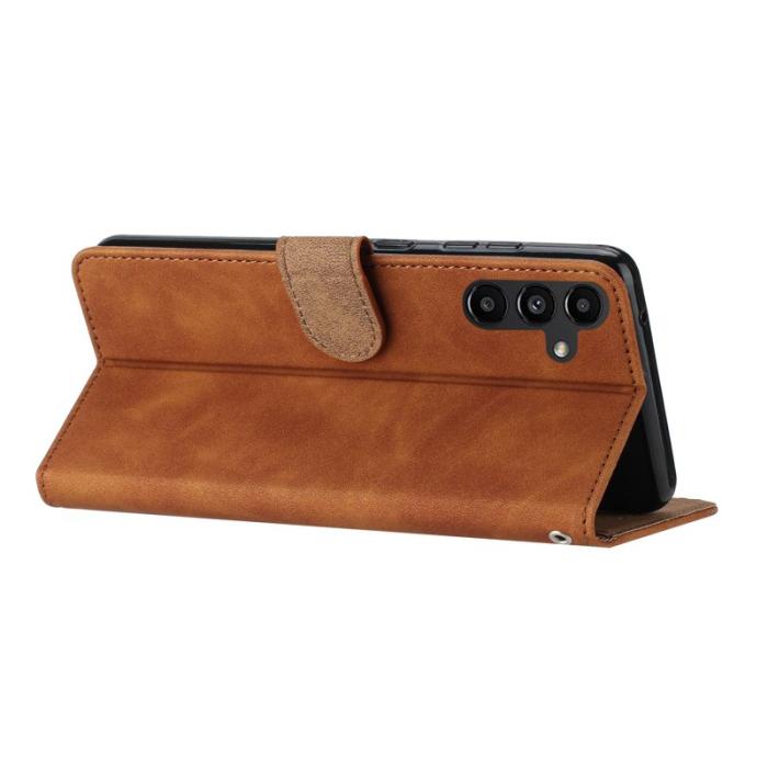 OEM - Samsung Galaxy A35 5G Fodral PU Läder Ställ Butterfly - Brun