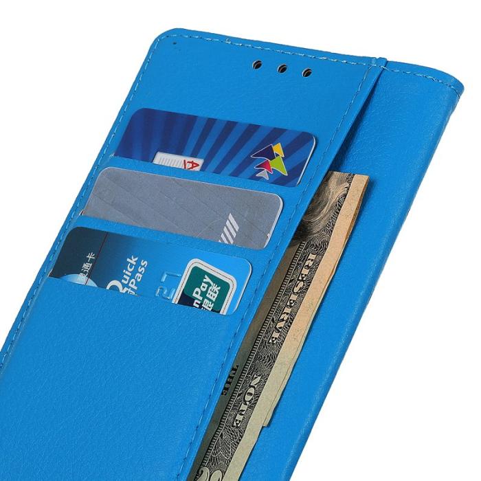 OEM - Samsung Galaxy A35 5G Fodral PU Läder Ställ Card Slot Skydd - Blå