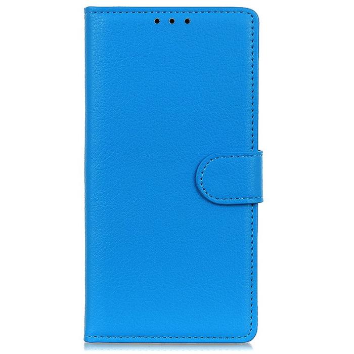 OEM - Samsung Galaxy A35 5G Fodral PU Läder Ställ Card Slot Skydd - Blå