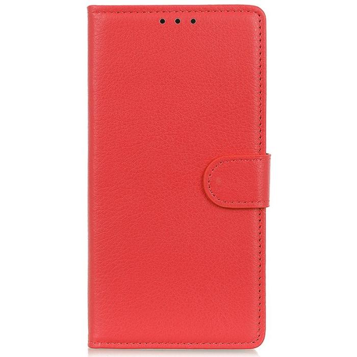 OEM - Samsung Galaxy A35 5G Fodral PU Läder Ställ Kortfack Skydd - Röd