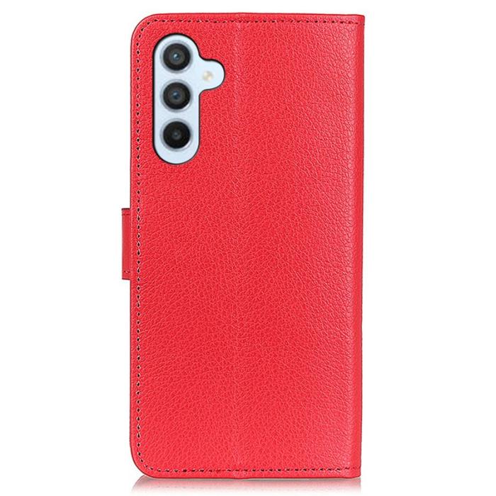 OEM - Samsung Galaxy A35 5G Fodral PU Läder Ställ Kortfack Skydd - Röd