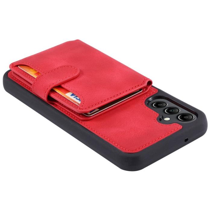 OEM - Samsung Galaxy A35 5G Fodral RFID Skydd Konstläder - Röd