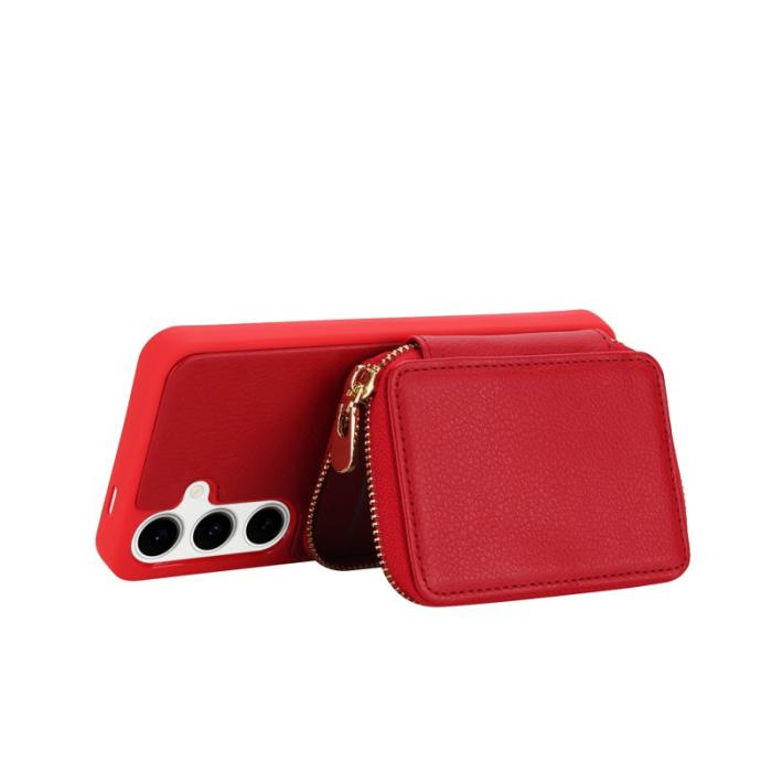 OEM - Samsung Galaxy A35 5G Fodral RFID Skydd Läder + Plast - Röd