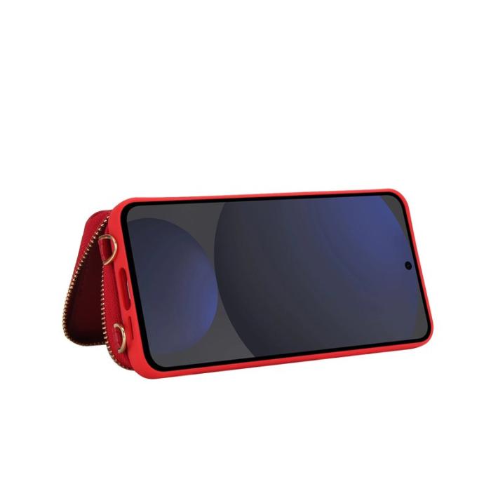 OEM - Samsung Galaxy A35 5G Fodral RFID Skydd Läder + Plast - Röd