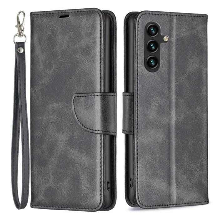 OEM - Samsung Galaxy A35 5G Fodral Ställ Äkta Läder - Svart