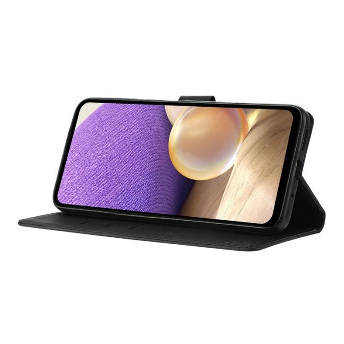 OEM - Samsung Galaxy A35 5G Fodral Ställ Impränerat Äkta Läder - Svart