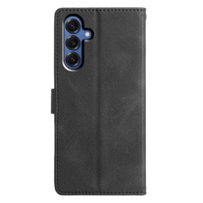 OEM - Samsung Galaxy A35 5G Fodral Ställ Impränerat Äkta Läder - Svart