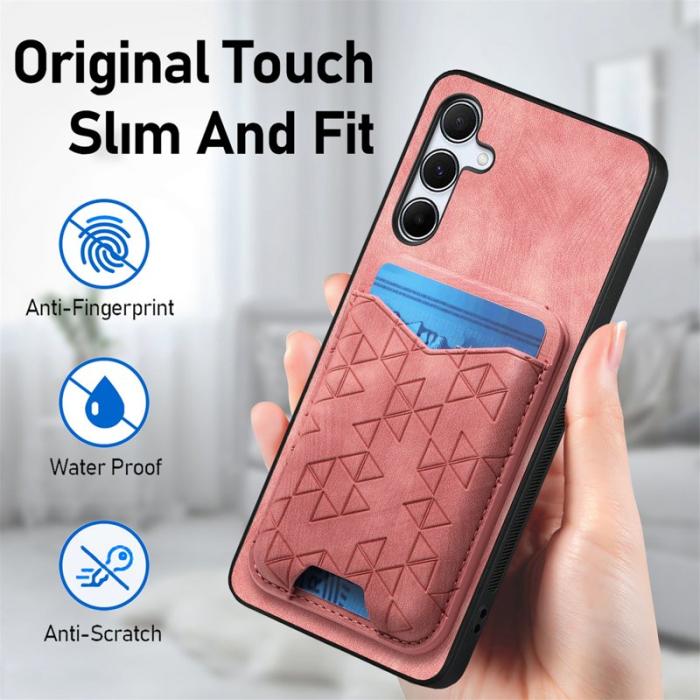 OEM - Samsung Galaxy A35 5G Plånboksfodral Äkta Läder Med Ställ - Rosa