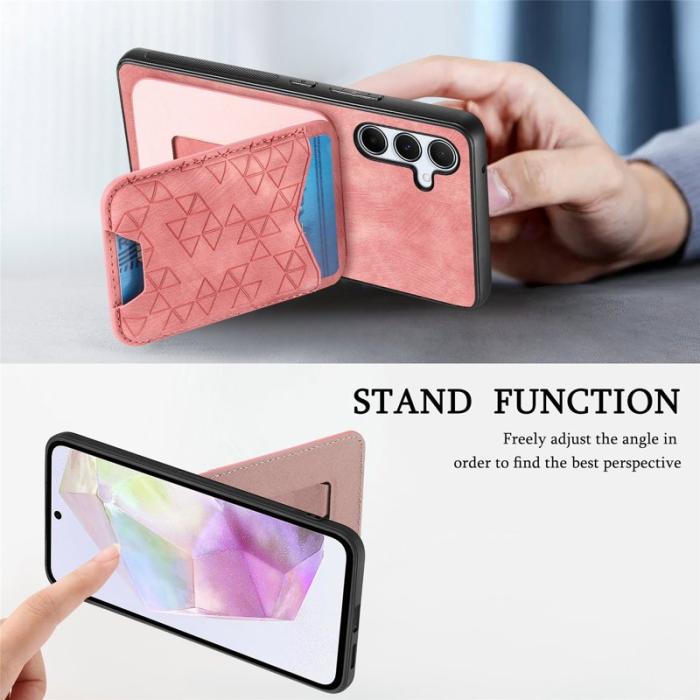 OEM - Samsung Galaxy A35 5G Plånboksfodral Äkta Läder Med Ställ - Rosa