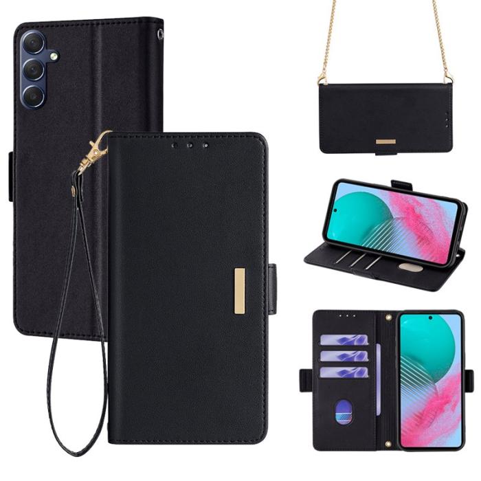 OEM - Samsung Galaxy A35 5G Plånboksfodral Äkta Läder RFID Skydd - Svart