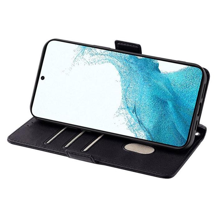 OEM - Samsung Galaxy A35 5G Plånboksfodral Äkta Läder RFID Skydd - Svart