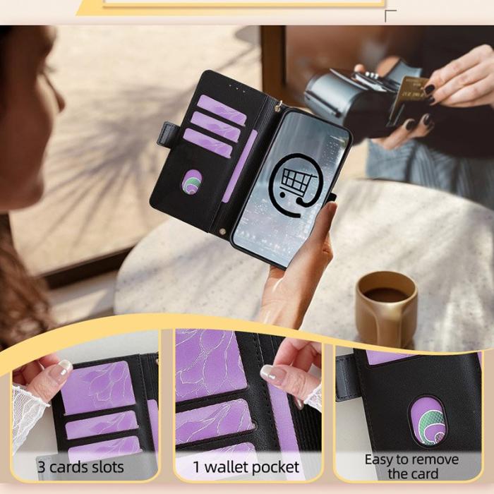 OEM - Samsung Galaxy A35 5G Plånboksfodral Äkta Läder RFID Skydd - Svart