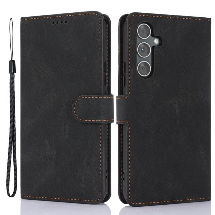 OEM - Samsung Galaxy A35 5G Plånboksfodral Äkta Läder Ställ - Svart