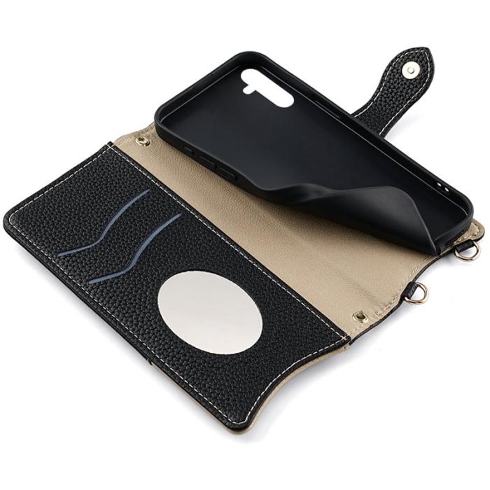 OEM - Samsung Galaxy A35 5G Plånboksfodral Äkta Läder Ställfunktion - Svart