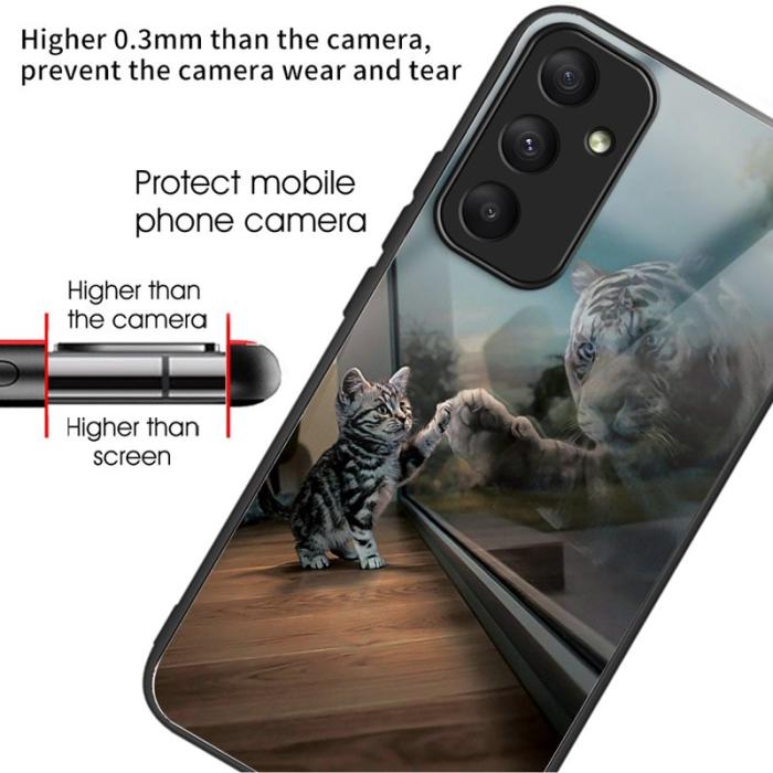 OEM - Samsung Galaxy A35 5G Skärmskydd Härdat Glas - Spegel Katt