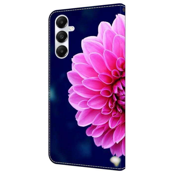 OEM - Samsung Galaxy A35 5G Skal 3D Mönstertryck Konstläder - Rosa Blommor