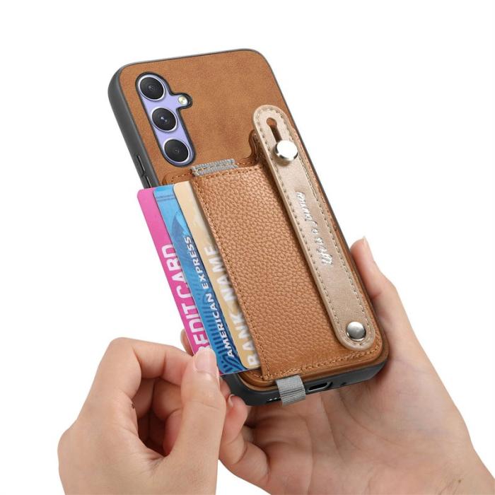 OEM - Samsung Galaxy A35 5G Skal Äkta Läder Magnetiskt - Brun