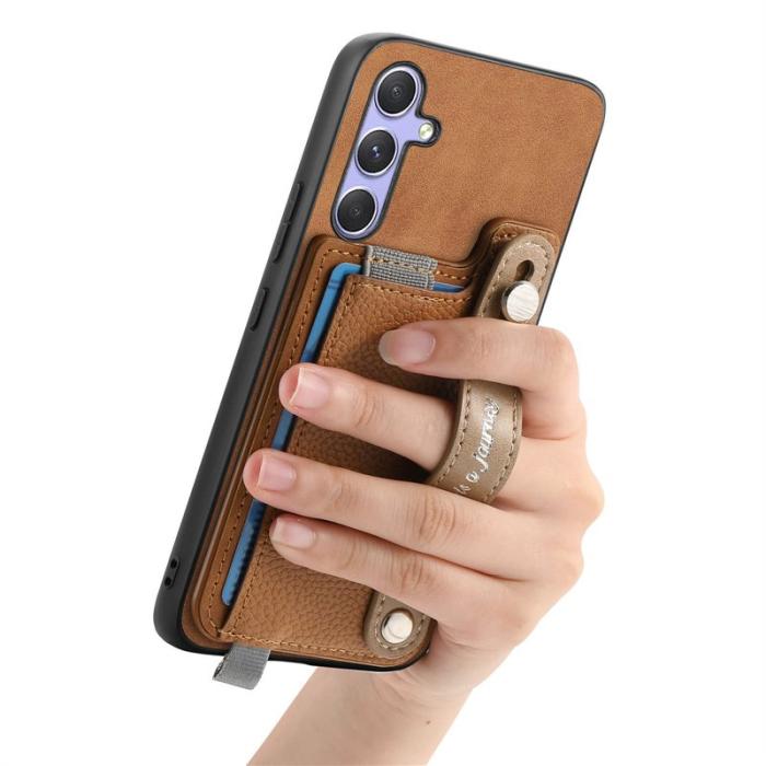 OEM - Samsung Galaxy A35 5G Skal Äkta Läder Magnetiskt - Brun