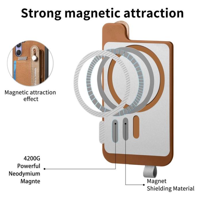 OEM - Samsung Galaxy A35 5G Skal Äkta Läder Magnetiskt - Brun