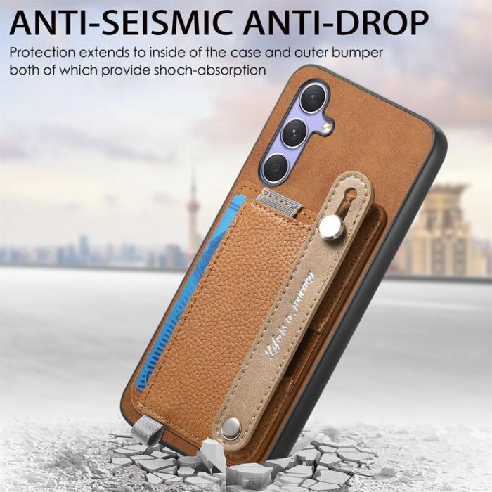 OEM - Samsung Galaxy A35 5G Skal Äkta Läder Magnetiskt - Brun