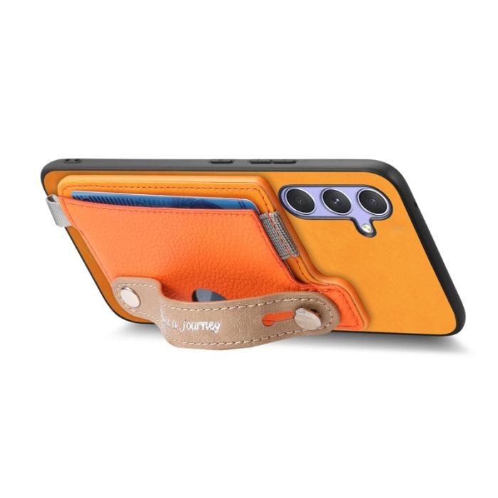 OEM - Samsung Galaxy A35 5G Skal Äkta Läder Magnetiskt - Orange