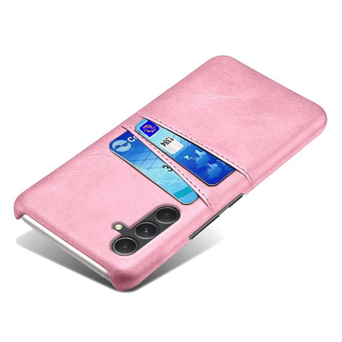 OEM - Samsung Galaxy A35 5G Skal Äkta Läder + PC Stöttålig - Roséguld