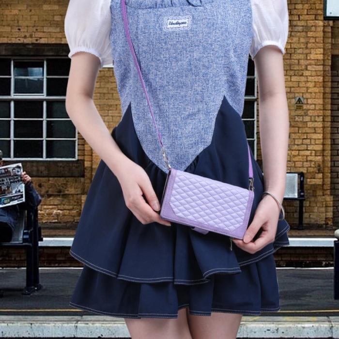 OEM - Samsung Galaxy A35 5G Skal Äkta Läder Rhombus Textur - Lila